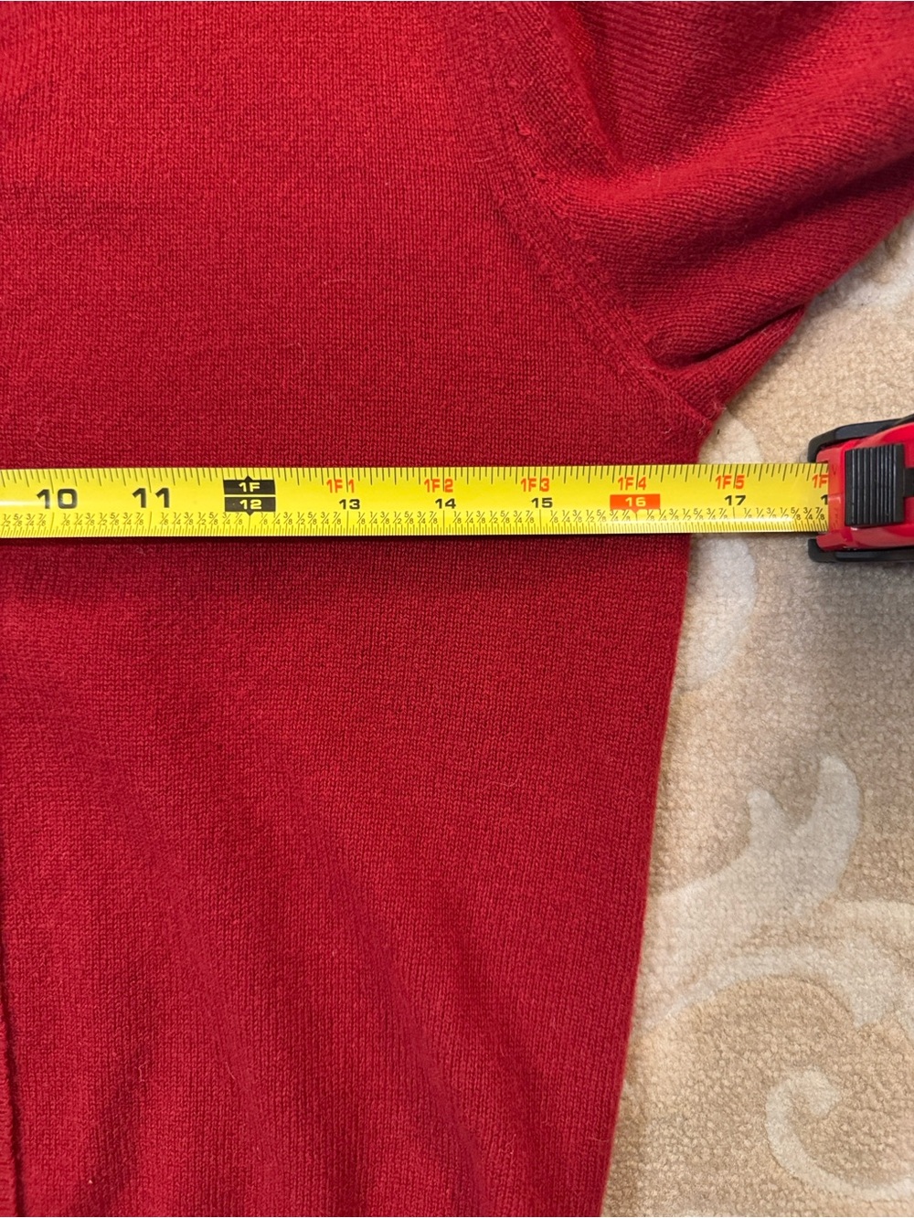 Lord & Taylor 100% Cashmere Cardigan Red Button Front S/P EUC - Picture 4 of 5